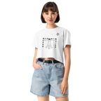 Crop top Euphron « The Vitruvian Handball Goalkeeper », coloris blanc : L'Homme de Vitruve de Léonard de Vinci en gardien de handball – vue de face