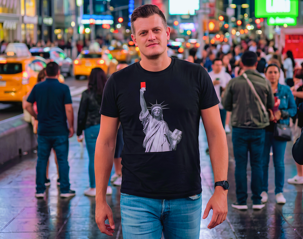 T-shirt - Liberty's Red Card - Noir Euphron Store