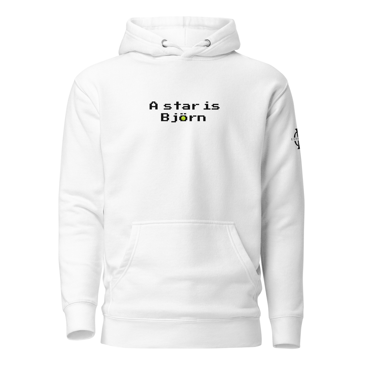 Hoodie Euphron « A star is Björn », coloris blanc : hommage à Björn Borg, légende du tennis – vue de face