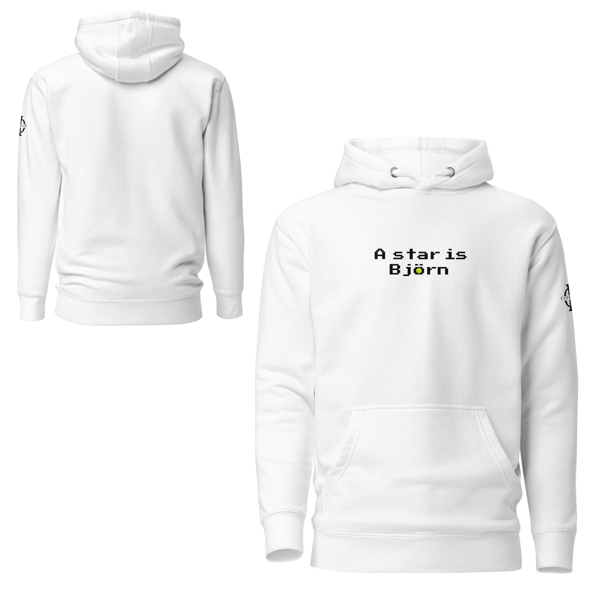 Hoodie Euphron « A star is Björn », coloris blanc : hommage à Björn Borg, légende du tennis