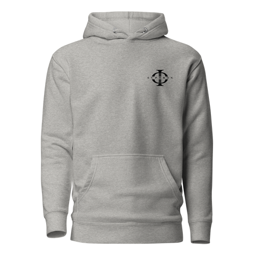 Hoodie Euphron « Basketball on the Moon », coloris gris : un astronaute qui shoote au basket sur la Lune – vue de face