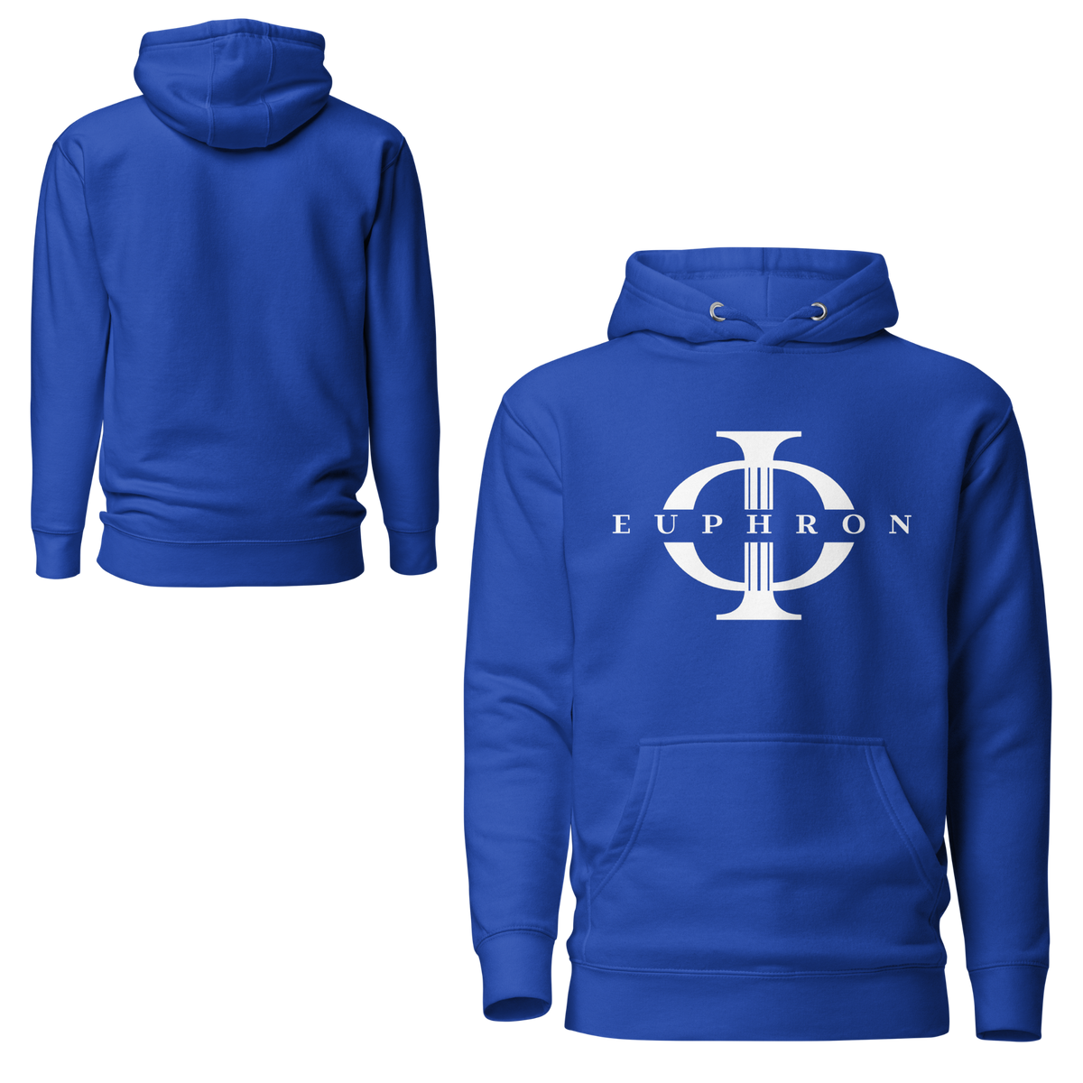 Hoodie Euphron « Euphron Classic », coloris bleu : signé du logo Euphron