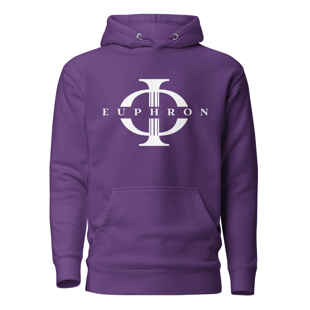 Hoodie Euphron « Euphron Classic », coloris violet : signé du logo Euphron – vue de face