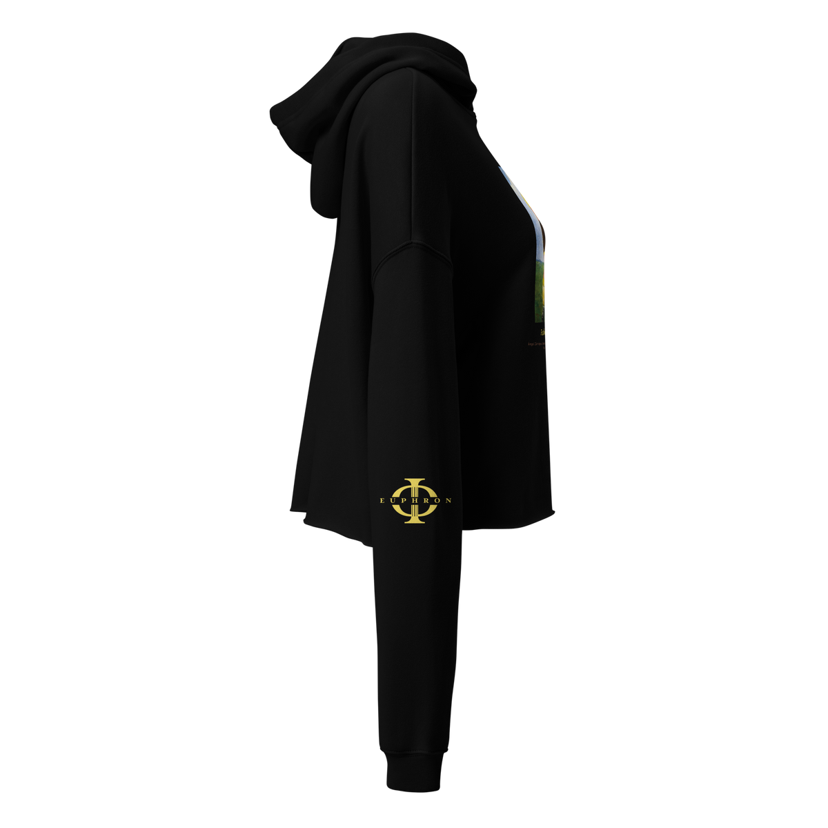 Hoodie femme Euphron « La Futbolista Rubia, Ángel Zárraga », coloris noir : la footballeuse blonde peinte par Ángel Zárraga – vue de côté