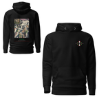 Euphron hoodie “Pelotaris, Tobeen” in black: Les Pelotaris, painting by Tobeen – front and back views
