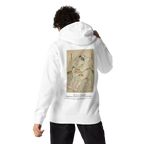 Hoodie Euphron « The sumo wrestlers Uzugafuchi Kandayu and Takasaki Ichijuro, Hokusai », coloris blanc : estampe de lutteurs de sumo par Hokusai – vue de dos