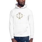 Hoodie Euphron « The sumo wrestlers Uzugafuchi Kandayu and Takasaki Ichijuro, Hokusai », coloris blanc : estampe de lutteurs de sumo par Hokusai – vue de face
