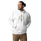 Hoodie Euphron « The sumo wrestlers Uzugafuchi Kandayu and Takasaki Ichijuro, Hokusai », coloris blanc : estampe de lutteurs de sumo par Hokusai – vue de face