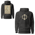 Hoodie Euphron « The sumo wrestlers Uzugafuchi Kandayu and Takasaki Ichijuro, Hokusai », coloris gris : estampe de lutteurs de sumo par Hokusai