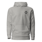 Hoodie Euphron « The Vitruvian Handball Goalkeeper », coloris gris : L'Homme de Vitruve de Léonard de Vinci en gardien de handball – vue de face