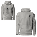 Hoodie Euphron « The Vitruvian Handball Goalkeeper », coloris gris : L'Homme de Vitruve de Léonard de Vinci en gardien de handball