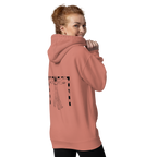 Hoodie Euphron « The Vitruvian Handball Goalkeeper », coloris rose : L'Homme de Vitruve de Léonard de Vinci en gardien de handball – vue de dos