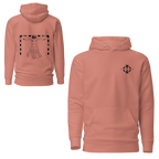 Hoodie Euphron « The Vitruvian Handball Goalkeeper », coloris rose : L'Homme de Vitruve de Léonard de Vinci en gardien de handball