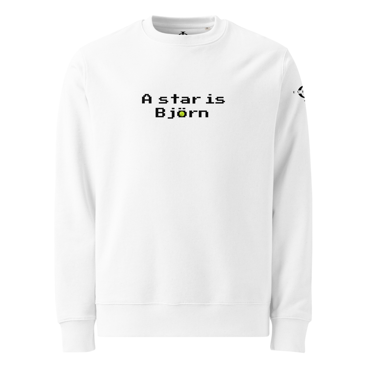 Sweatshirt Euphron « A star is Björn », coloris blanc : hommage à Björn Borg, légende du tennis