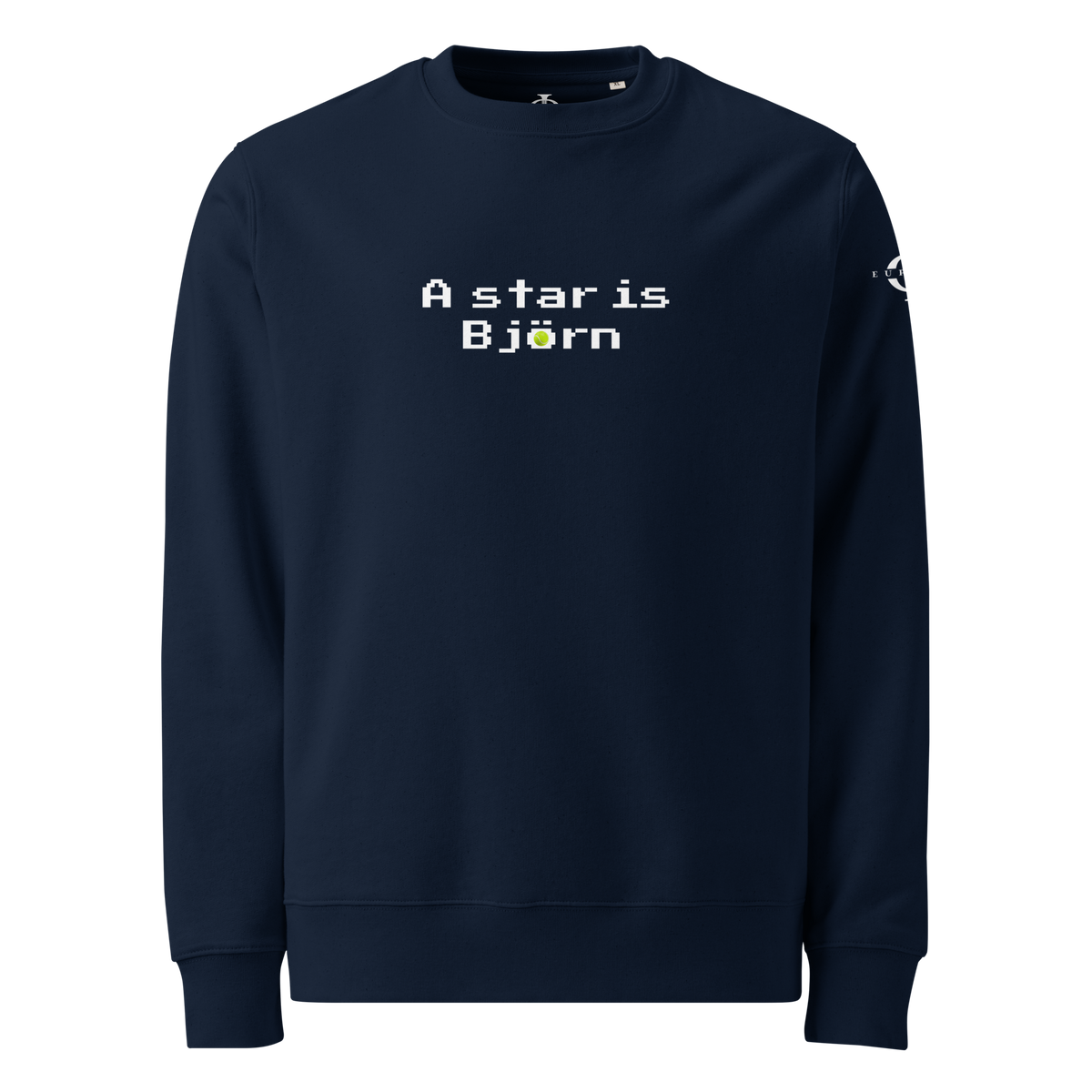 Sweatshirt Euphron « A star is Björn », coloris bleu marine : hommage à Björn Borg, légende du tennis