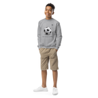 Sweatshirt enfant Euphron « Ceci n'est pas un ballon de football », coloris gris : La Trahison des images de Magritte revisitée avec un ballon de football – vue de face