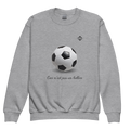 Sweatshirt enfant Euphron « Ceci n'est pas un ballon de football », coloris gris : La Trahison des images de Magritte revisitée avec un ballon de football – vue de face