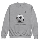 Sweatshirt enfant Euphron « Ceci n'est pas un ballon de football », coloris gris : La Trahison des images de Magritte revisitée avec un ballon de football – vue de face