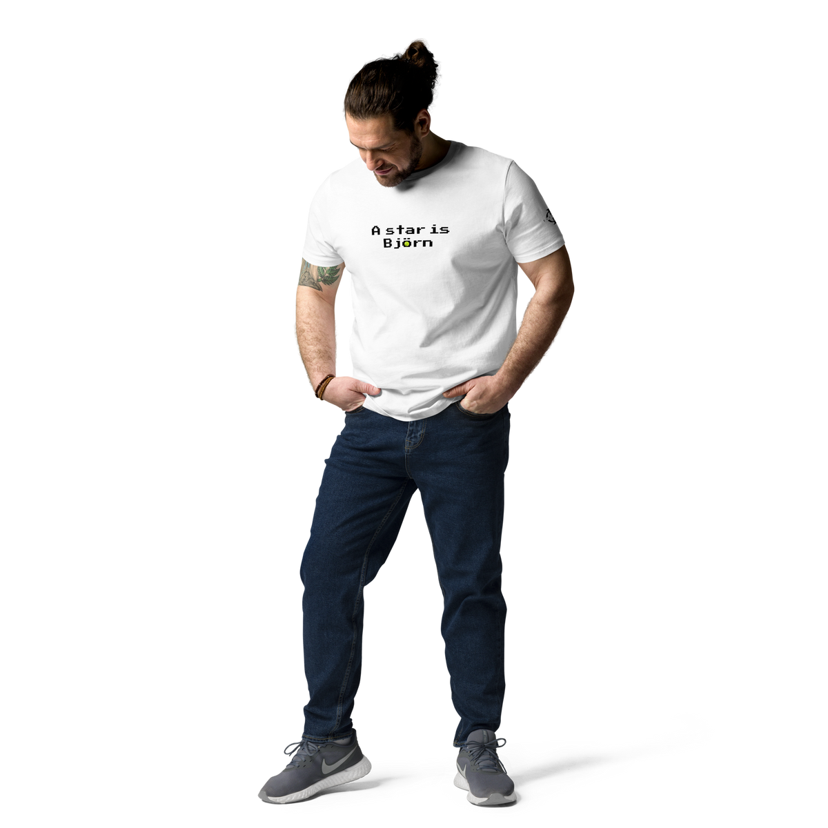 T-shirt Euphron « A star is Björn », coloris blanc : hommage à Björn Borg, légende du tennis – vue de face