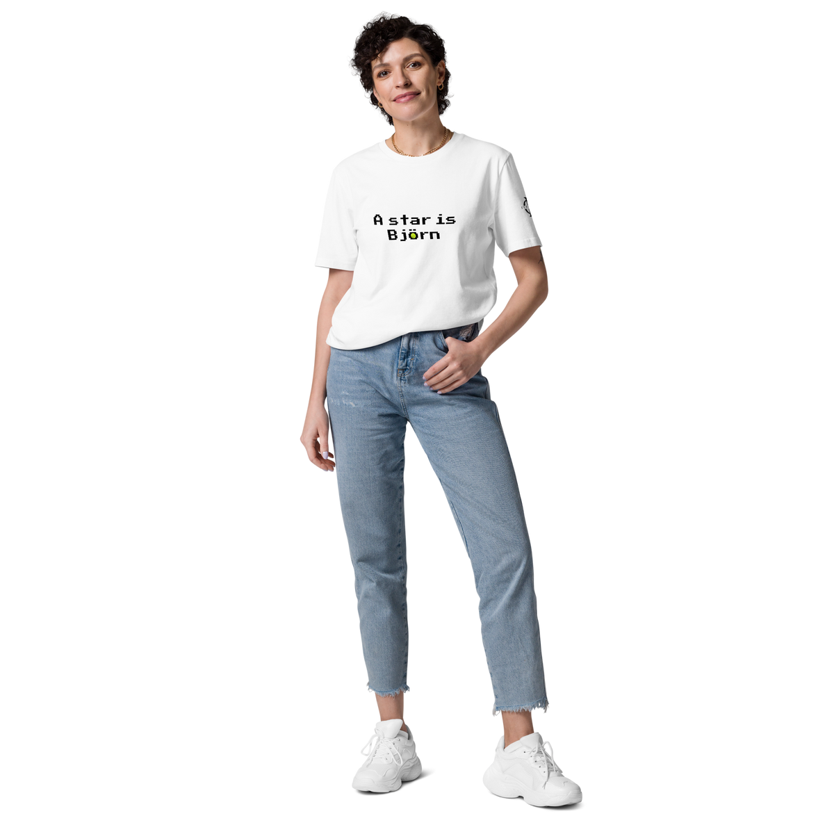 T-shirt Euphron « A star is Björn », coloris blanc : hommage à Björn Borg, légende du tennis – vue de face