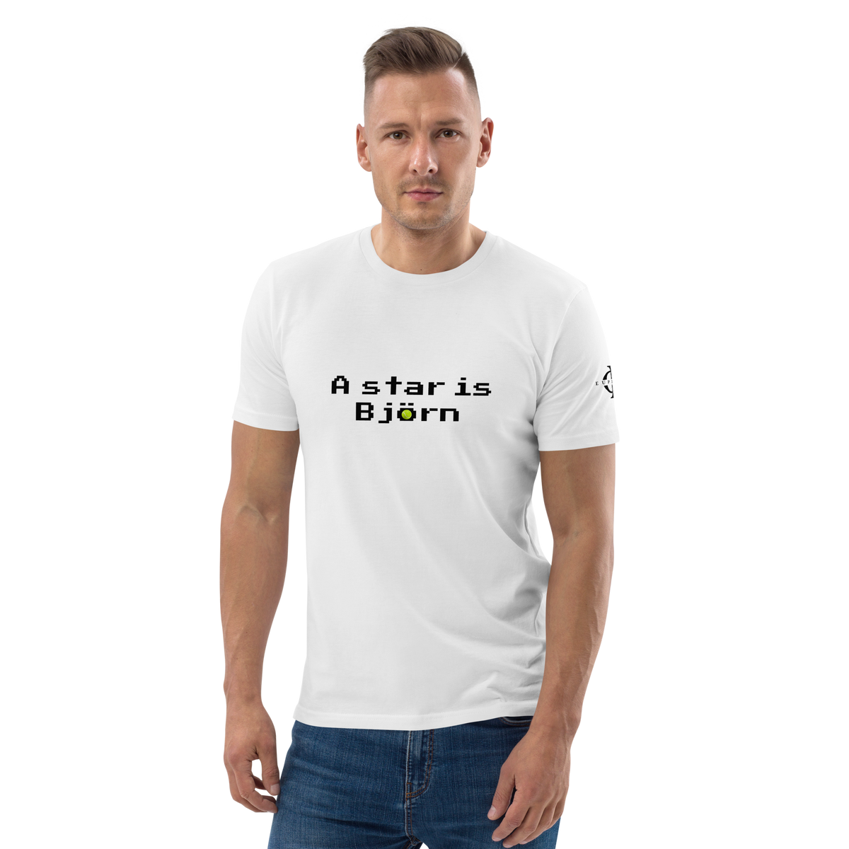 T-shirt Euphron « A star is Björn », coloris blanc : hommage à Björn Borg, légende du tennis – vue de face