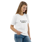 T-shirt Euphron « A star is Björn », coloris blanc : hommage à Björn Borg, légende du tennis – vue de trois quarts