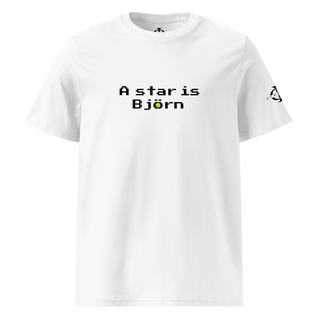 T-shirt Euphron « A star is Björn », coloris blanc : hommage à Björn Borg, légende du tennis
