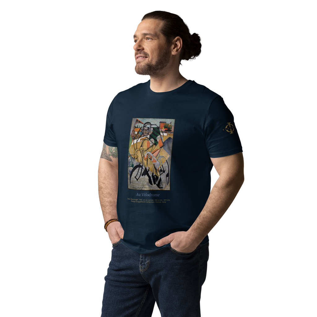 T-shirt Euphron « Au Vélodrome, Jean Metzinger », coloris bleu marine : Au Vélodrome, tableau cubiste de Jean Metzinger