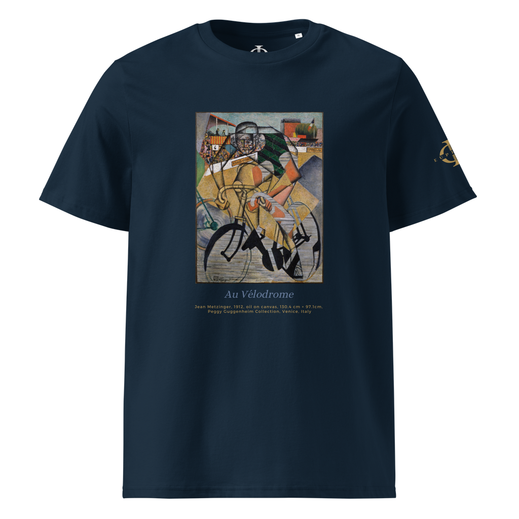 T-shirt Euphron « Au Vélodrome, Jean Metzinger », coloris bleu marine : Au Vélodrome, tableau cubiste de Jean Metzinger