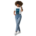 T-shirt Euphron « Basketball Playground Under The Starry Night », coloris blanc : un terrain de basket sous La Nuit étoilée de Van Gogh – vue de face