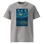 T-shirt Euphron « Basketball Playground Under The Starry Night », coloris gris : un terrain de basket sous La Nuit étoilée de Van Gogh
