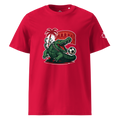 T-shirt Euphron « Crocodile Nîmois », coloris rouge : le crocodile de Nîmes revisité par Euphron – vue de face
