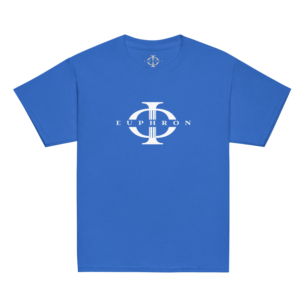 T-shirt enfant Euphron « Euphron Classic », coloris bleu : signé du logo Euphron – vue de face