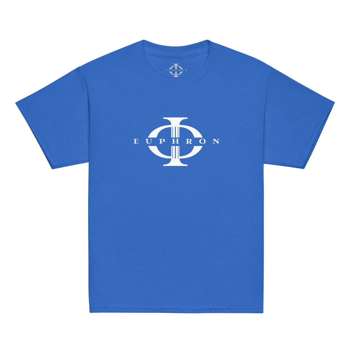 T-shirt enfant Euphron « Euphron Classic », coloris bleu : signé du logo Euphron – vue de face