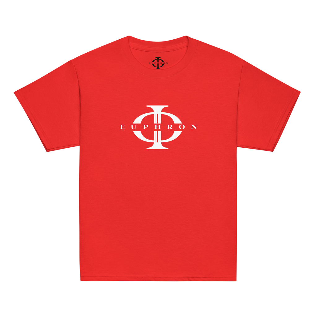 T-shirt enfant Euphron « Euphron Classic », coloris rouge : signé du logo Euphron – vue de face