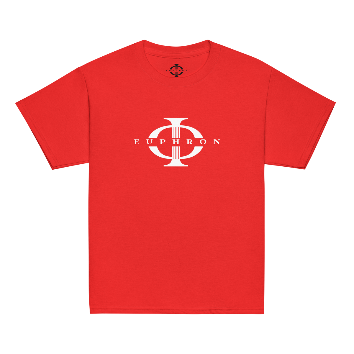 T-shirt enfant Euphron « Euphron Classic », coloris rouge : signé du logo Euphron – vue de face