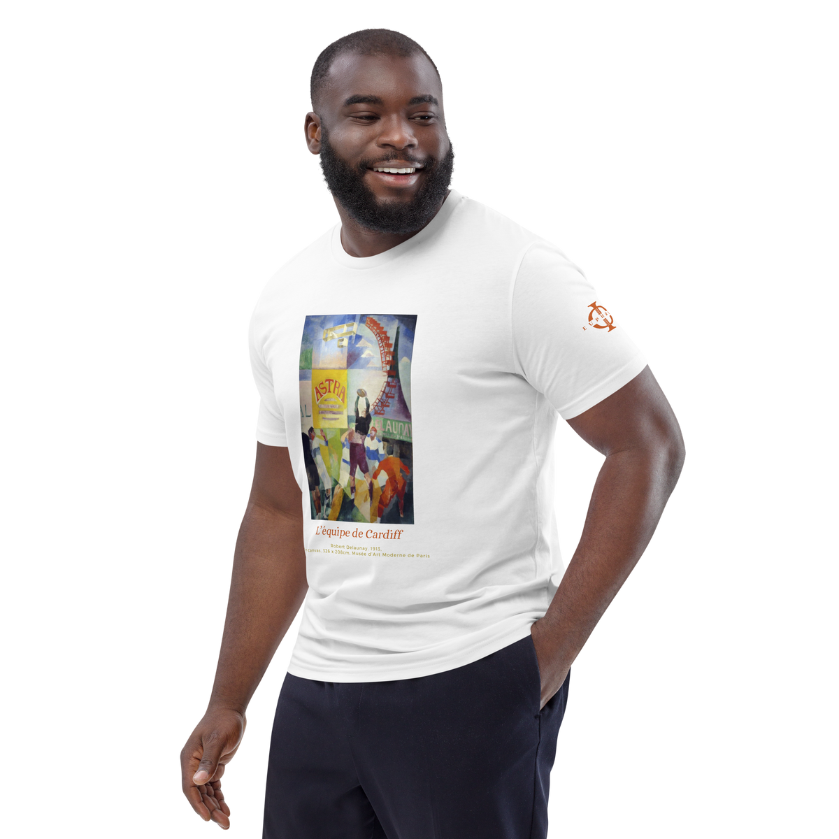 T-shirt Euphron « L'équipe de Cardiff, Robert Delaunay », coloris blanc : L'Équipe de Cardiff, tableau de Robert Delaunay