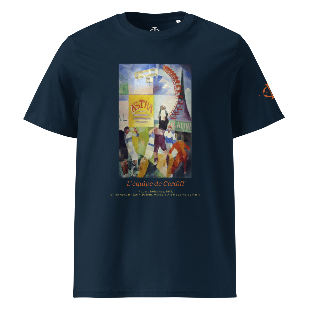 T-shirt Euphron « L'équipe de Cardiff, Robert Delaunay », coloris bleu marine : L'Équipe de Cardiff, tableau de Robert Delaunay