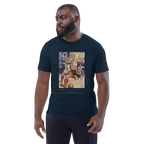 T-shirt Euphron « Football match at the Minettes », coloris bleu marine : un match de football peint par Jean Jacoby