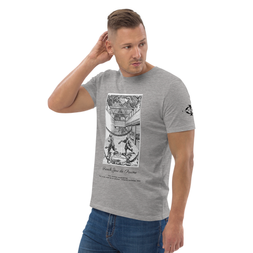 T-shirt Euphron « French Jeu de Paume », coloris gris : gravure du Traité du jeu royal de la paume (1632)