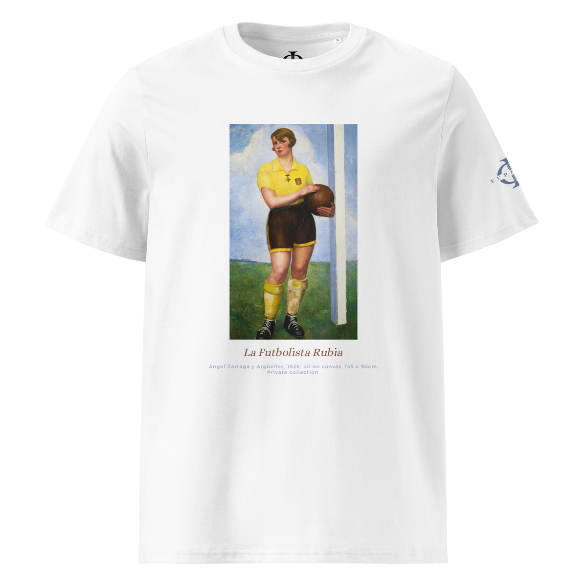T-shirt Euphron « La Futbolista Rubia, Ángel Zárraga », coloris blanc : la footballeuse blonde peinte par Ángel Zárraga