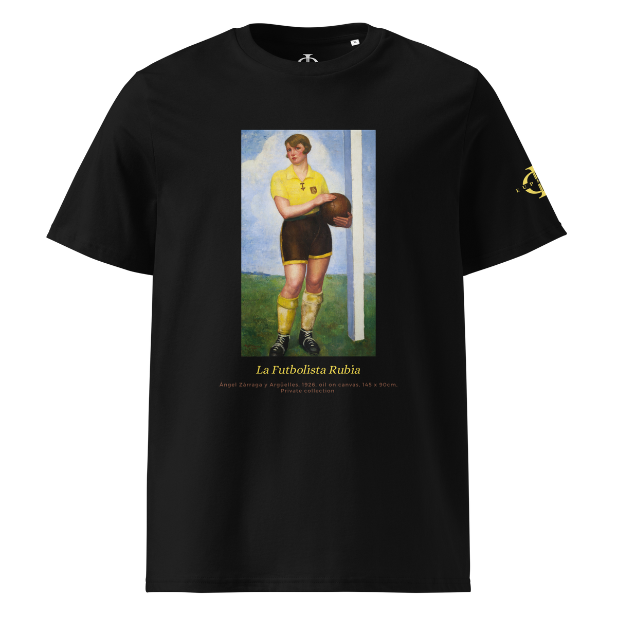 T-shirt Euphron « La Futbolista Rubia, Ángel Zárraga », coloris noir : la footballeuse blonde peinte par Ángel Zárraga