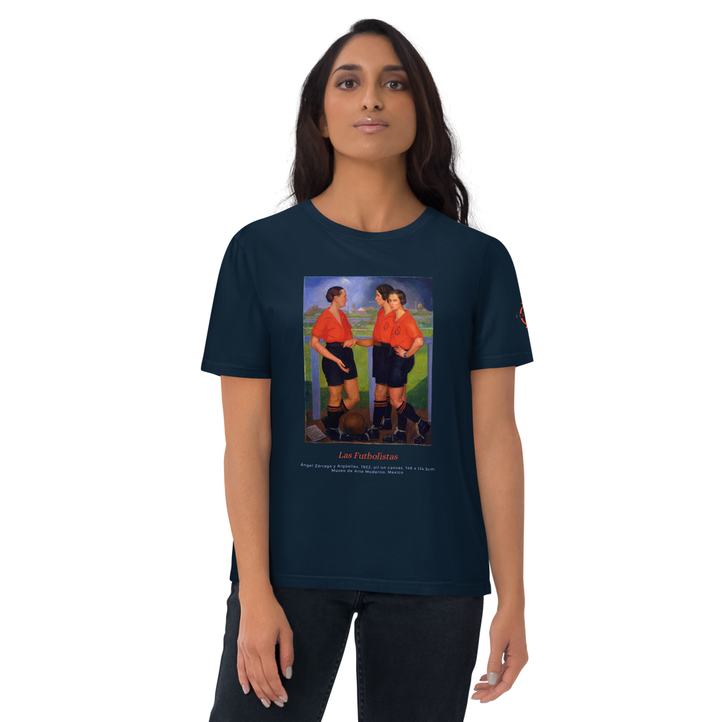 T-shirt Euphron « Las Futbolistas, Ángel Zárraga », coloris bleu marine : les footballeuses peintes par Ángel Zárraga – vue de face