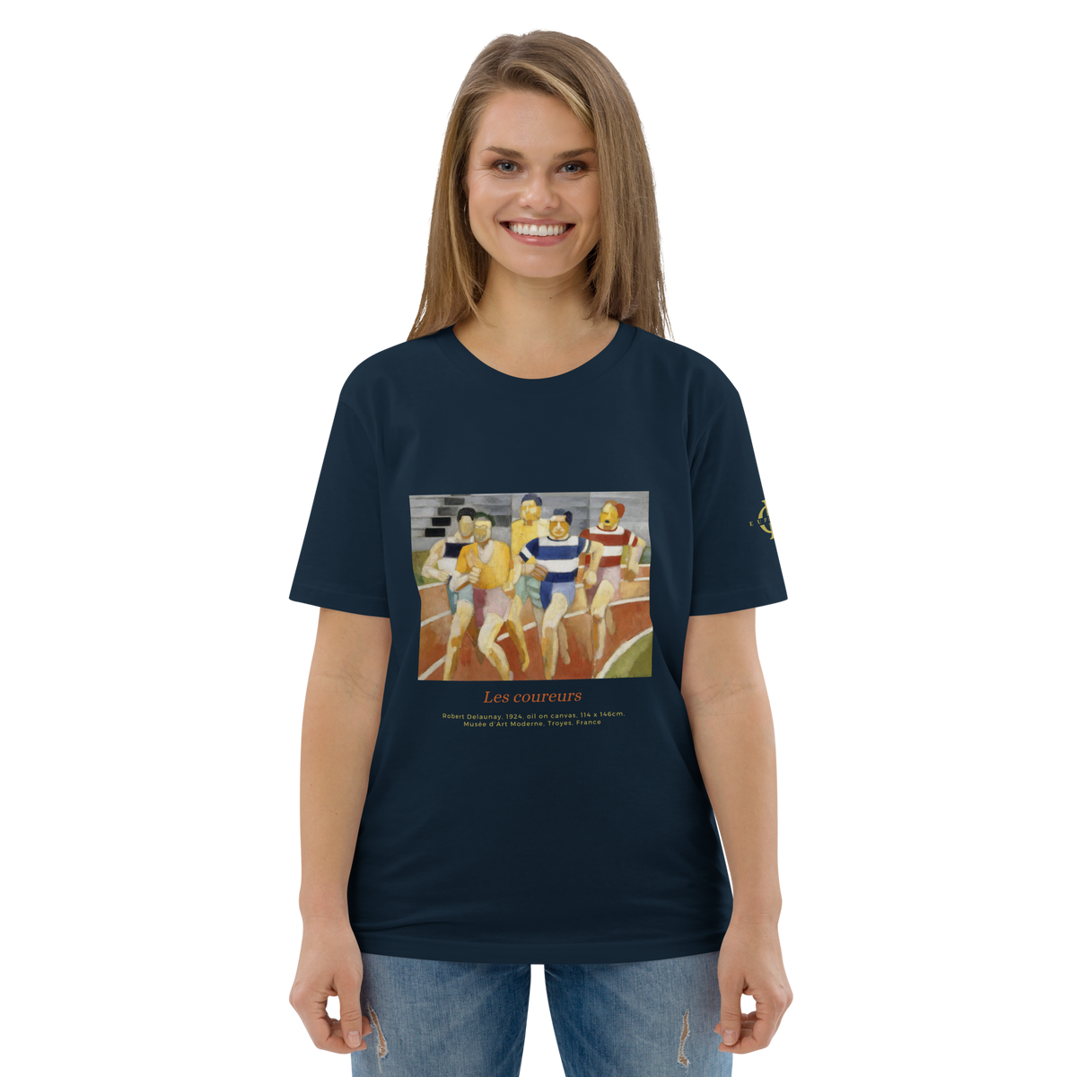 T-shirt Euphron « Les Coureurs, Robert Delaunay », coloris bleu marine : Les Coureurs, tableau de Robert Delaunay