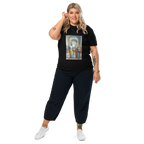 T-shirt Euphron « Messi et Ronaldo à l'Ecole d'Athènes », coloris noir : Messi et Ronaldo dans L'École d'Athènes de Raphaël – vue de face