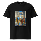 T-shirt Euphron « Messi et Ronaldo à l'Ecole d'Athènes », coloris noir : Messi et Ronaldo dans L'École d'Athènes de Raphaël