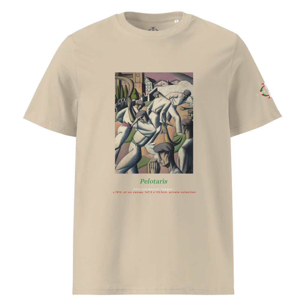 Euphron T-shirt “Pelotaris, Tobeen” in sand: Les Pelotaris, painting by Tobeen