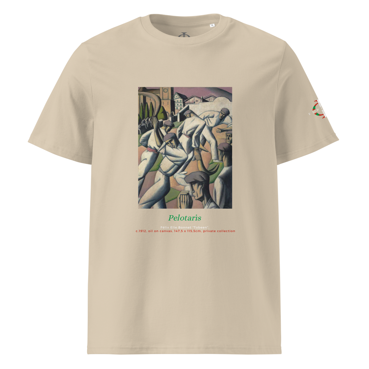 Euphron T-shirt “Pelotaris, Tobeen” in sand: Les Pelotaris, painting by Tobeen