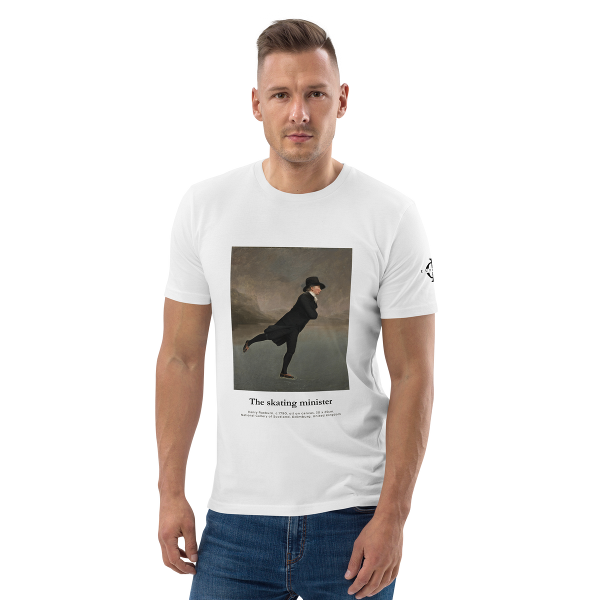 T-shirt Euphron « The skating minister, Henry Raeburn », coloris blanc : le révérend patineur peint par Henry Raeburn