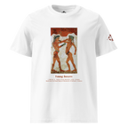 T-shirt Euphron « Young Boxers of Akrotiri », coloris blanc : la fresque antique des Jeunes Boxeurs d'Akrotiri